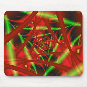 Mousepad Espiral da Rede Neuronal Vermelha e Verde