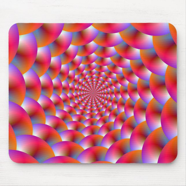 Mousepad Espiral das Esferas em Rosa e Violeta (Frente)
