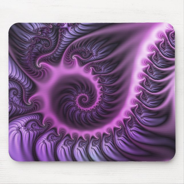 Mousepad Espiral De Arte Fractal, Roxal, Rosa-Legal, vívida (Frente)