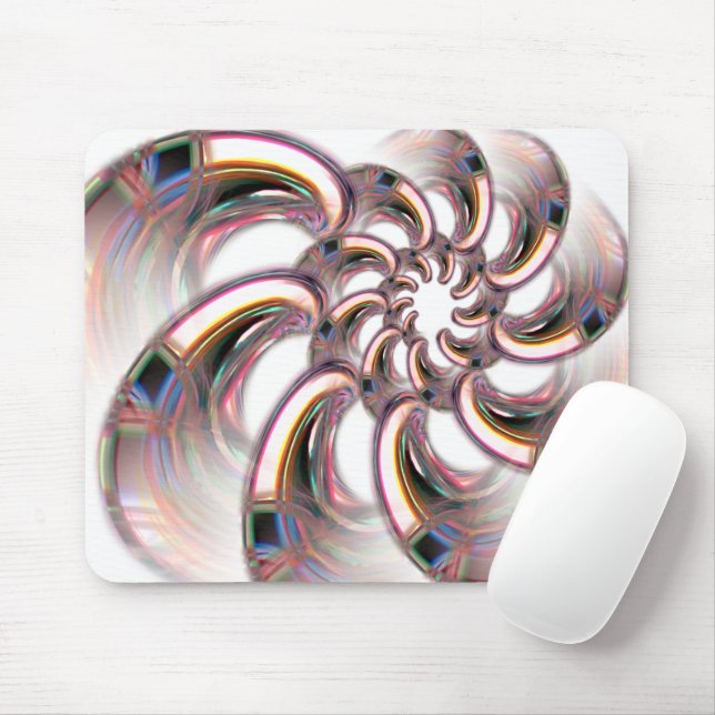 Mousepad Espiral de garras de ouro em papel de tons rosados (Com mouse)