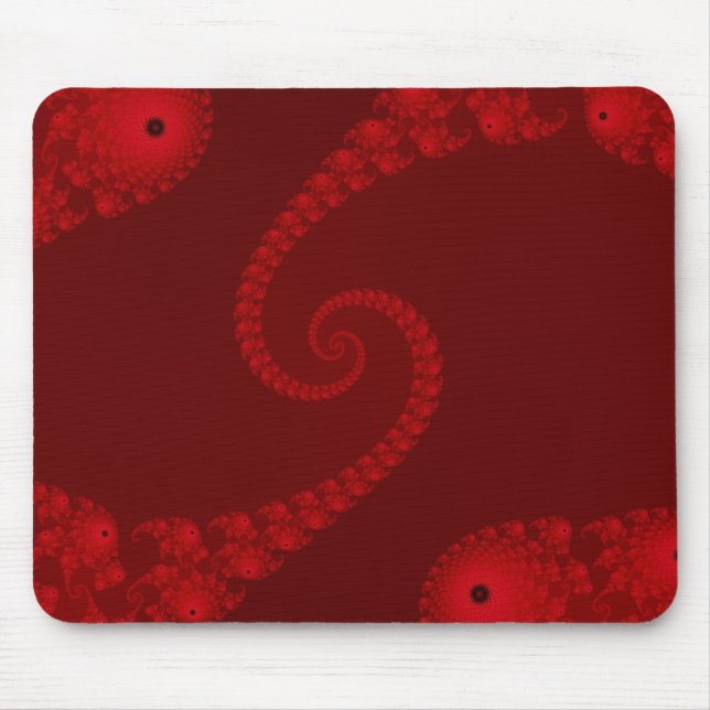 Mousepad espiral dobro vermelho escuro (Frente)