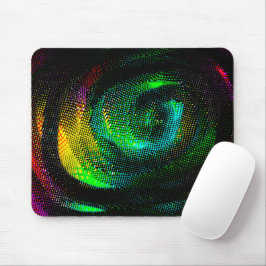 Mousepad Espiral estranha colorida com efeito de jornal no