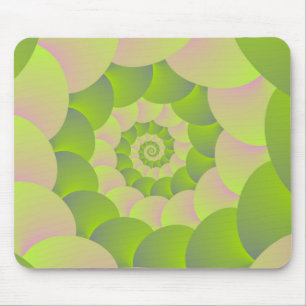 Mousepad Espiral no rosa e nos verdes