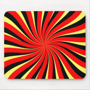 Mousepad Espiral Preto Amarelo Vermelho