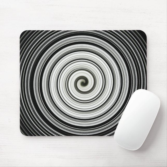 Mousepad Espiral Preto E Branco (Com mouse)