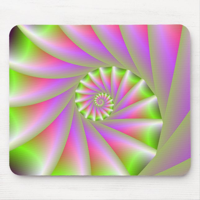 Mousepad Espiral Rosa e Verde (Frente)