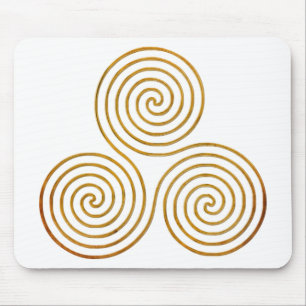 Mousepad espiral tripla celta - ouro antigo de OneLine