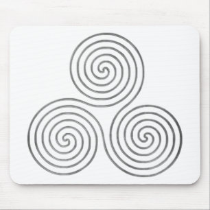 Mousepad espiral tripla celta - prata antiga de OneLine