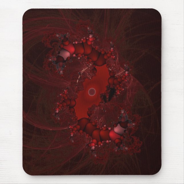Mousepad espiral Vermelho fractal (Frente)