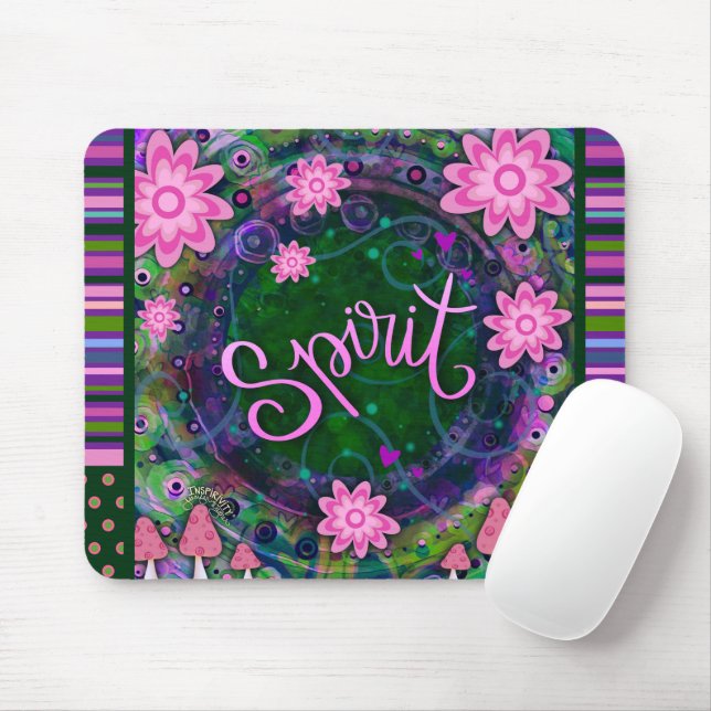 Mousepad Espírito de Diversão Floral Inspirividade Moderna  (Com mouse)
