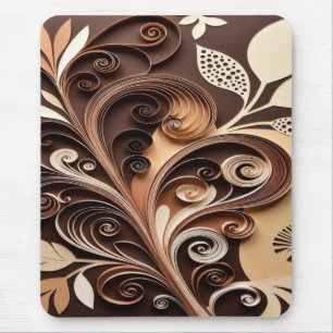 Mousepad Espirituosas espirais florais terrosas em estilo d