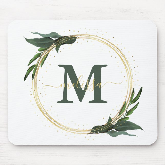 Mousepad Espólio Verde Personalizado com Dourado  (Frente)