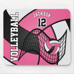 Mousepad Esporte do voleibol em um rosa quente, em um