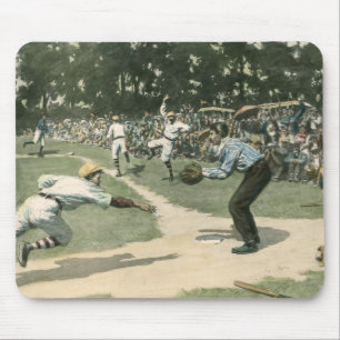 Mousepad Esportes Antigos, Jogador de Beisebol Deslizando p