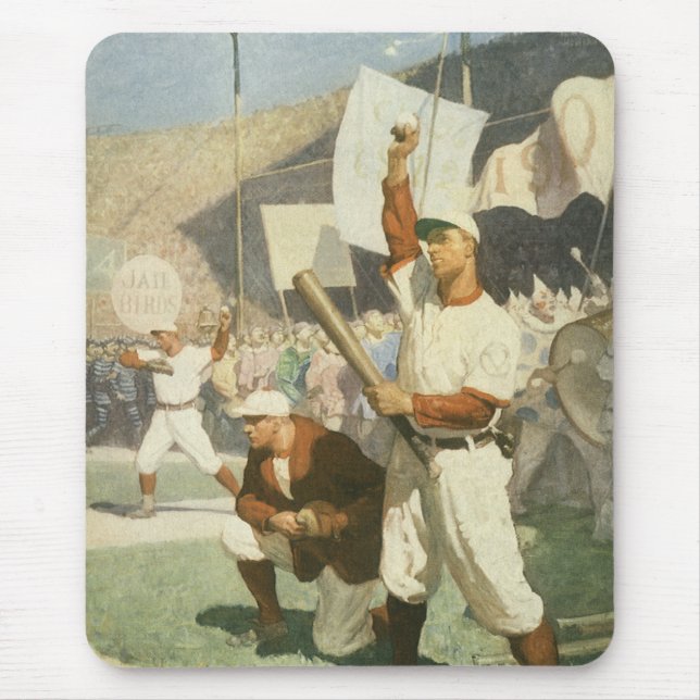 Mousepad Esportes Antigos, Jogadores de Beisebol em uma Par (Frente)
