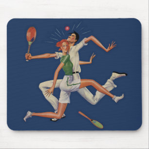 Mousepad Esportes Antigos, Tenistas Colidem com Raquetes