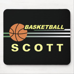 Mousepad Esportes De Basquete Com Placa De Fundo Preta
