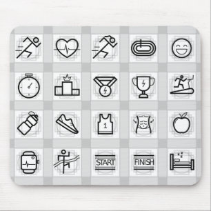 Mousepad Esportes, Maratona, Ícones