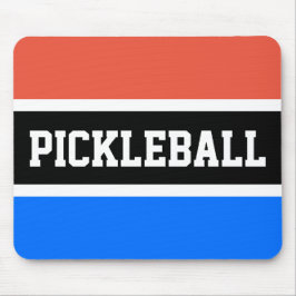 Mousepad Esportes PICKLEBALL Laranja Céu Azul Tiras Negras