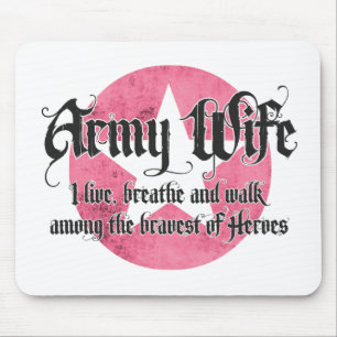Mousepad Esposa do exército - eu vivo respiro e ando entre