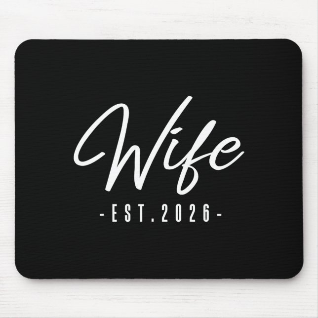 Mousepad Esposa est 2026 casada lua de mel noiva sra. casam (Frente)