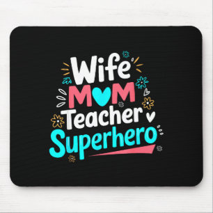 Mousepad Esposa mãe professora super-herói dia das mães fam