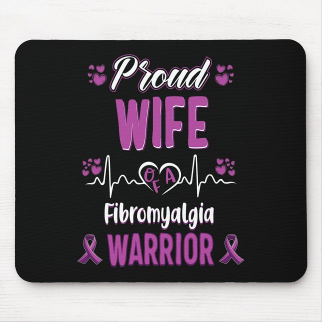 Mousepad Esposa Orgulhosa Fibromialgia Guerreira Sensibiliz (Frente)
