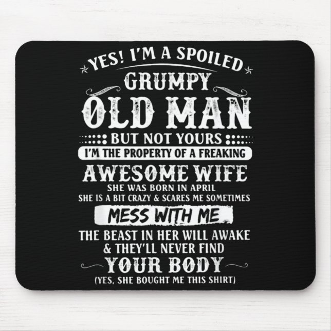 Mousepad Esposa Velha Mimada e Mal-Humorada Nasceu (Frente)