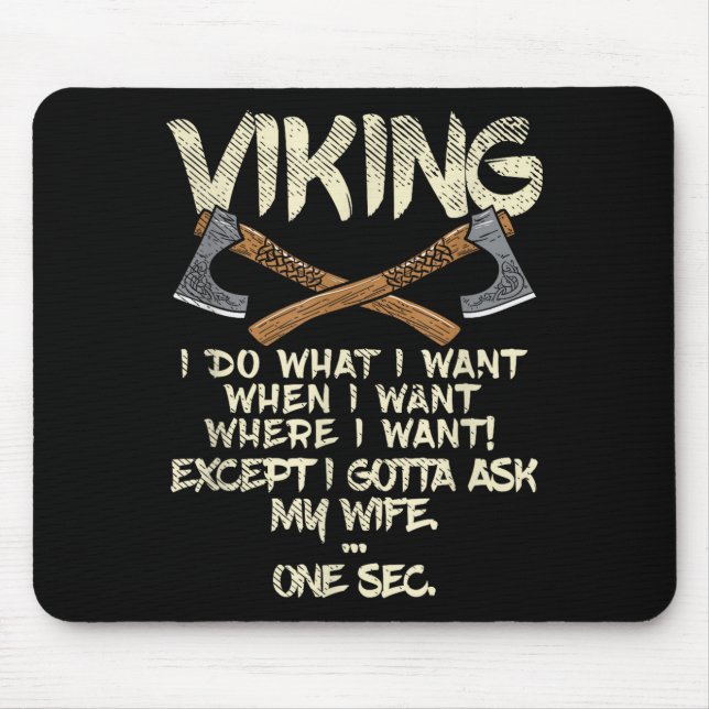 Mousepad Esposa Vikings, eu peço à minha esposa meme Design (Frente)
