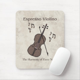 Mousepad Espresso Violino-Violino criado com grãos de café-