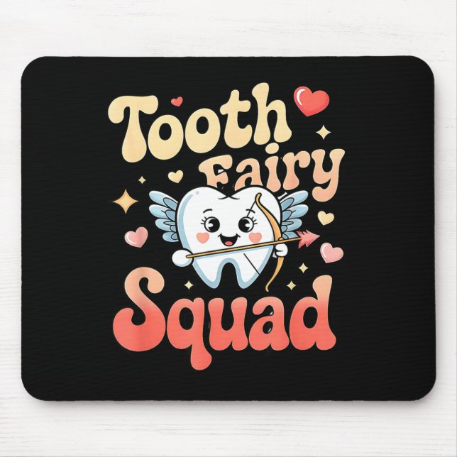 Mousepad Esquadrão da Fada do Dente Fofo Dente Macio Retro  (Frente)