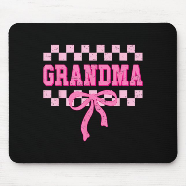 Mousepad Esquadrão de Aniversário da Vovó com Laço Rosa Xad (Frente)
