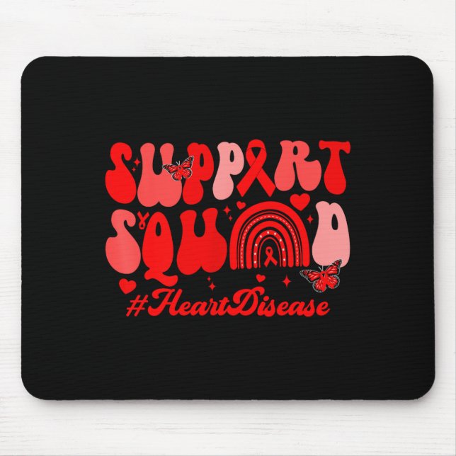 Mousepad Esquadrão de Apoio Retro Groovy Doença Cardíaca Fi (Frente)