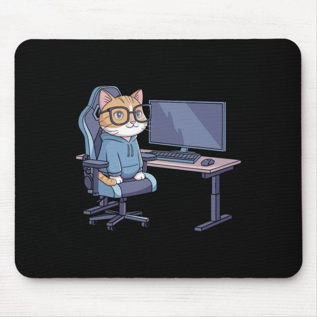 Mousepad Esquadrão de Gato Gamer Meme Divertido 1  (Frente)