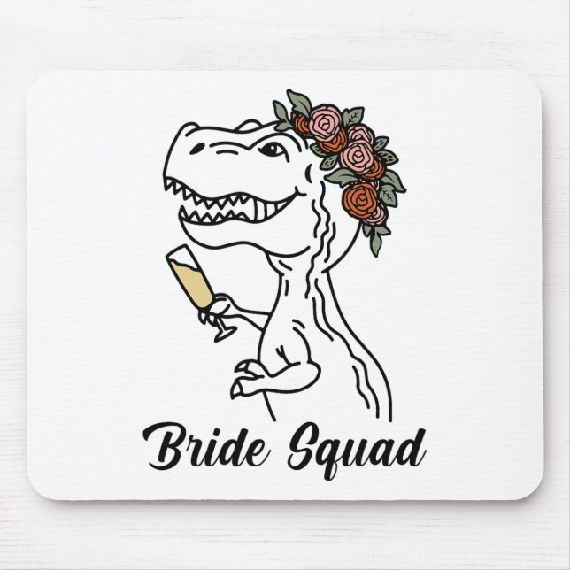 Mousepad Esquadrão de Noivas de Dinossauro Bridesmaid Despe (Frente)