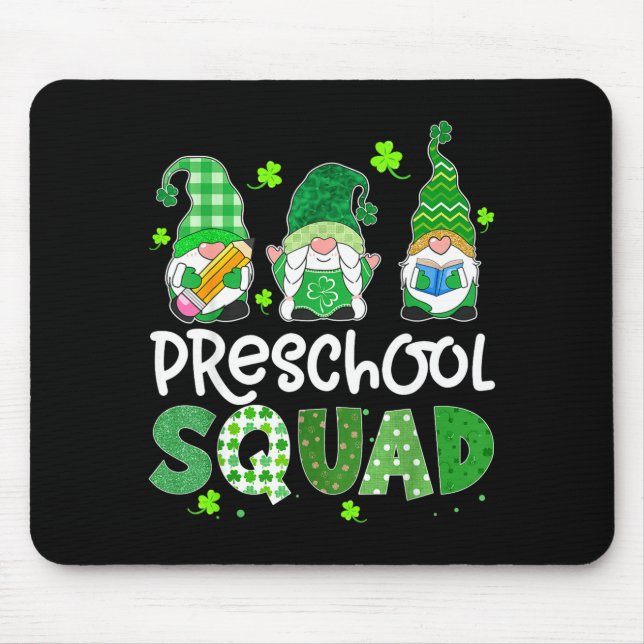 Mousepad Esquadrão de pré-escola gnomo professora trevo da  (Frente)