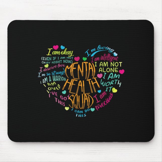 Mousepad Esquadrão de Saúde Mental Conscientização sobre Sa (Frente)