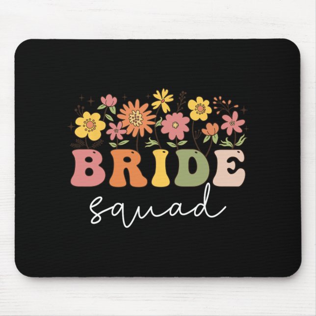 Mousepad Esquadrão Floral da Noiva Casamento de Flores Silv (Frente)