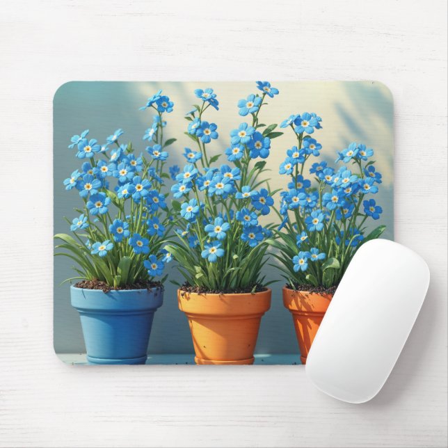 Mousepad Esqueça-me de Potes de Flor (Com mouse)