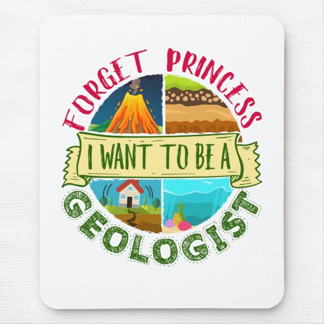 Mousepad Esquece a Princesa que quero ser geóloga Geologia (Frente)