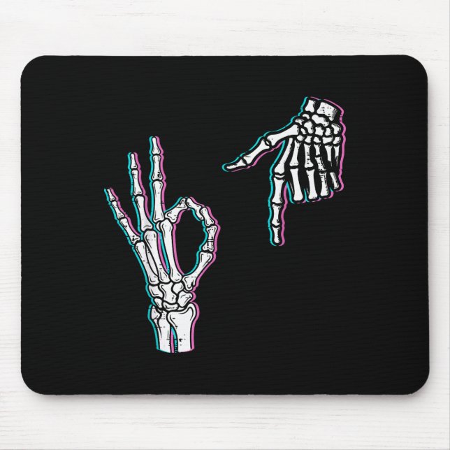 Mousepad Esqueleto 67 Meme Engraçado Halloween Meninos Meni (Frente)