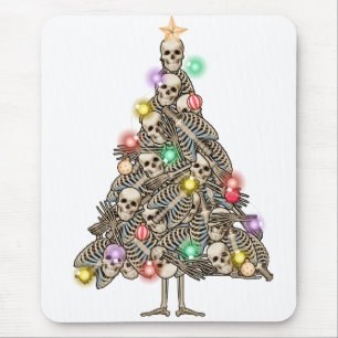 Mousepad Esqueleto Árvore de Natal Engraçado Esqueletos de