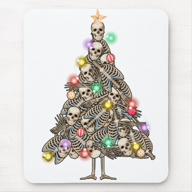 Mousepad Esqueleto Árvore de Natal Engraçado Esqueletos de  (Frente)