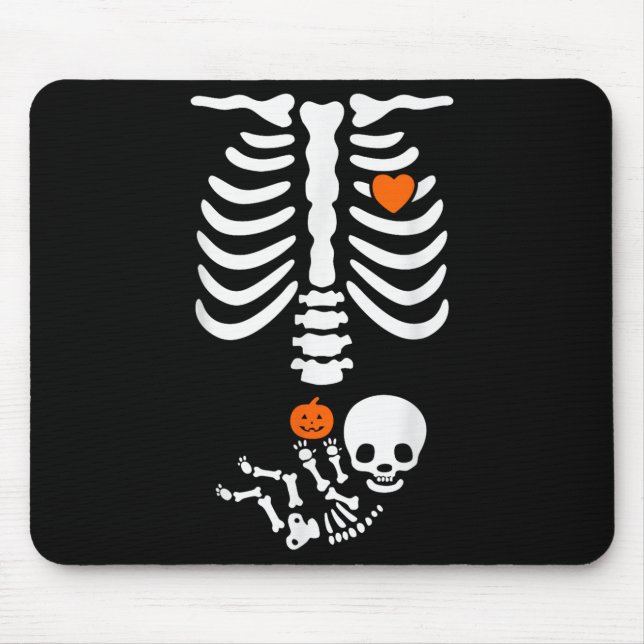 Mousepad Esqueleto de bebê de Halloween Caixa torácica Abób (Frente)