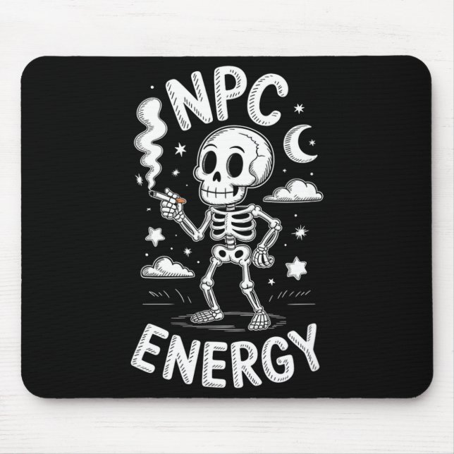 Mousepad Esqueleto de energia Npc meme engraçado  (Frente)