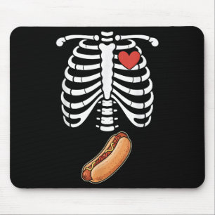 Mousepad Esqueleto de Gravidez Hotdog Barriga Bump Caixa To