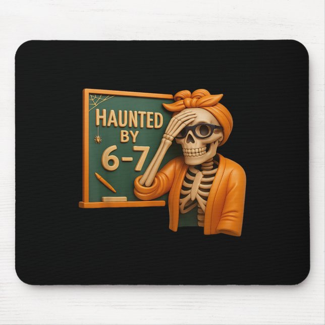 Mousepad Esqueleto de Halloween Assombrado Número Seis Sete (Frente)