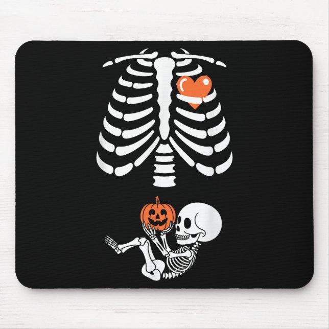 Mousepad Esqueleto de Halloween Bebê Caixa Torácica Materni (Frente)