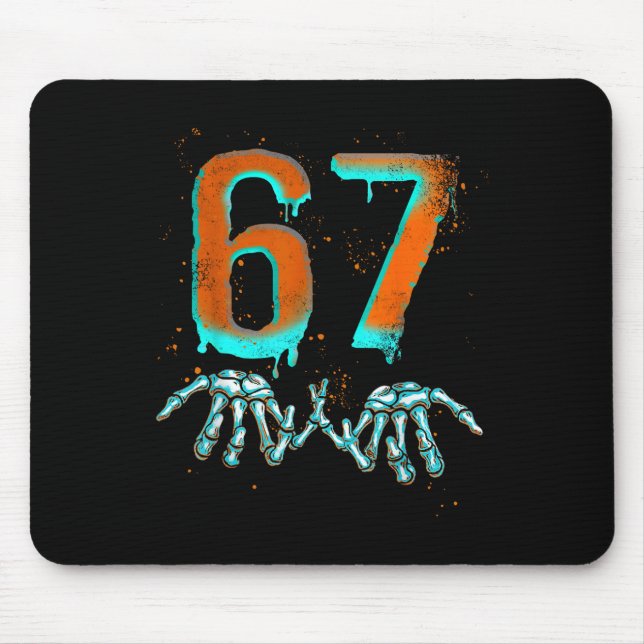 Mousepad Esqueleto de Halloween Engraçado 67 Meme  (Frente)