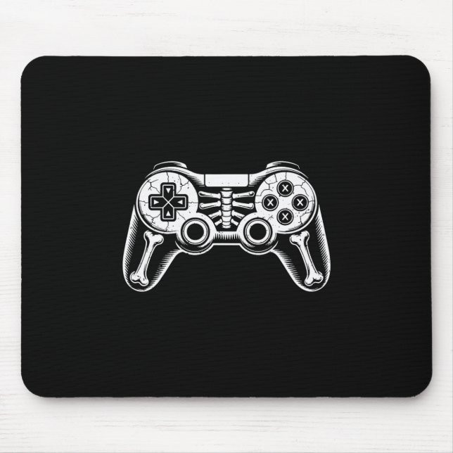 Mousepad Esqueleto de Halloween Gamer Vídeo Engraçado de Jo (Frente)